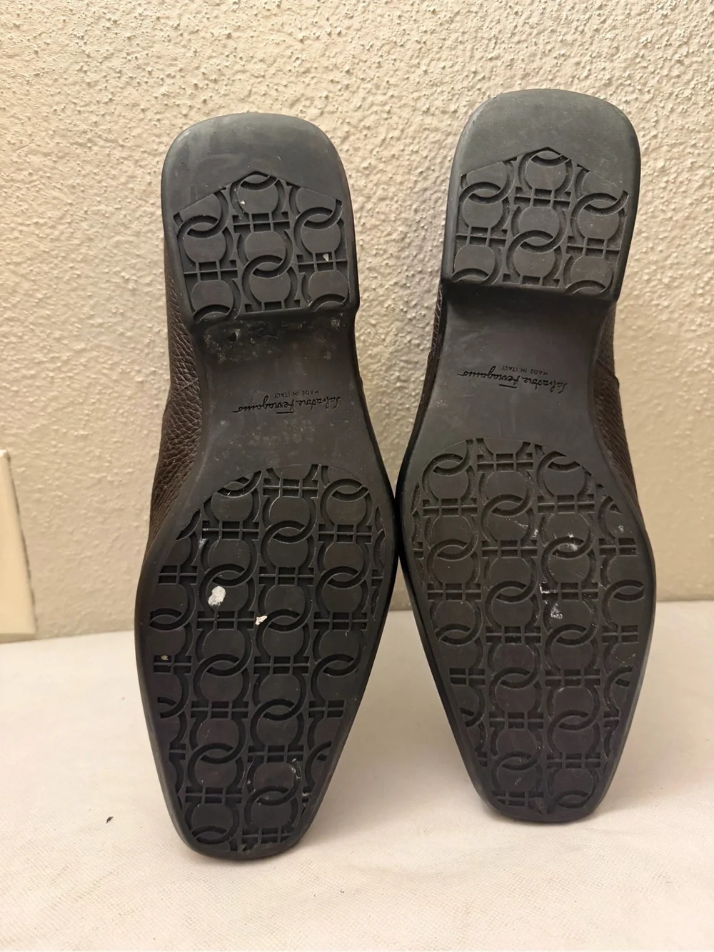 SALVATORE FERRAGAMO 'men’s Metrone' Dark Brown Leather Loafers SZ US10,pre-owned